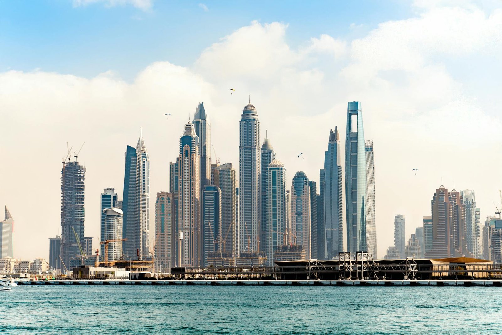 Stunning view of Dubai's iconic skyline with modern skyscrapers on a clear day.